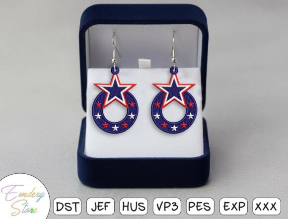 4th of July Jewelry Embroidery Design