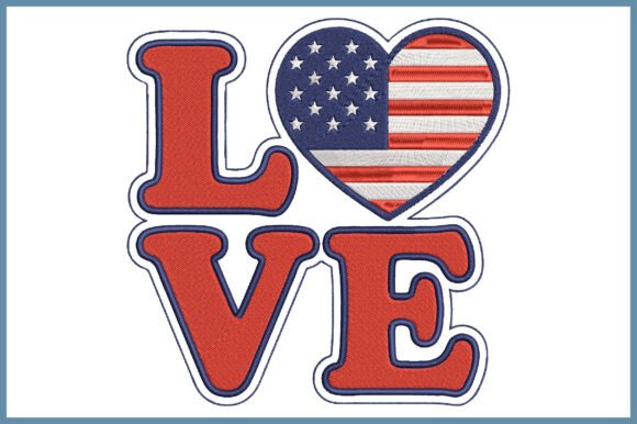 4th of July Love Embroidery Design: A Patriotic Business Boost