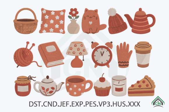 Autumn Cozy Fall Embroidery Design