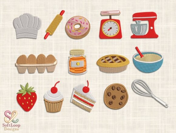 Baking Kitchen Tools Embroidery Bundle