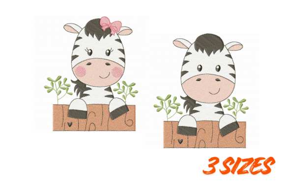 Charming Baby Zebra Couple Embroidery Set for Holiday & Seasonal Goods