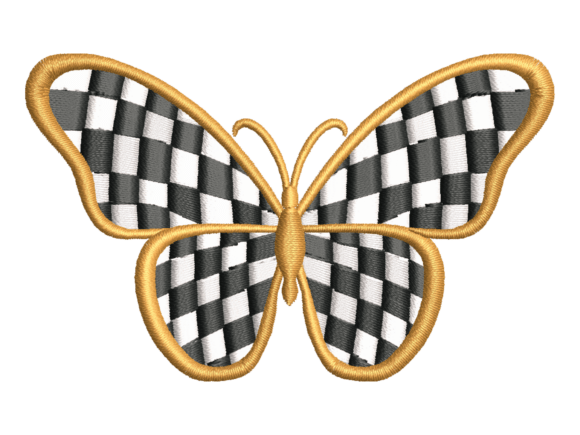 Checkered Butterfly Embroidery: A Craft Fair Staple?