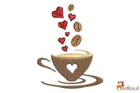 Coffee Love Heart Cup Embroidery Review
