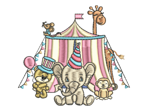Cute Circus Animals Embroidery: A Charming Choice for Handmade Gifts