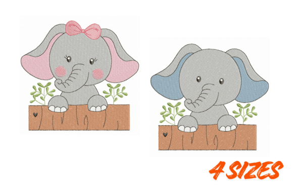 Cute Elephant Embroidery Bundle Set