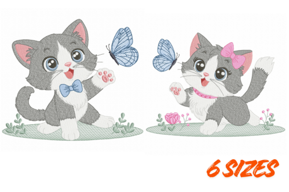 Cute Kitten Couple Embroidery Set: A Seasonal Charm for Holiday Crafts