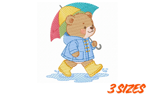 Cute Rain Bear Embroidery Design Review for Etsy Sellers