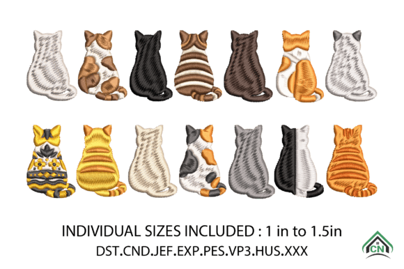 Friends Cat Embroidery Design Bundle