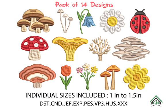 Mini Mushrooms Machine Embroidery Design Review