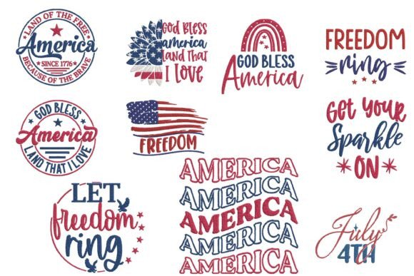 Patriotic America Embroidery Bundle Set