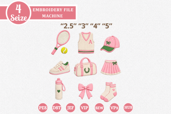 Tennis-Inspired Charm: A Professional Embroidery Designer’s Review of the Mini Tennis Embroidery Design Bundle